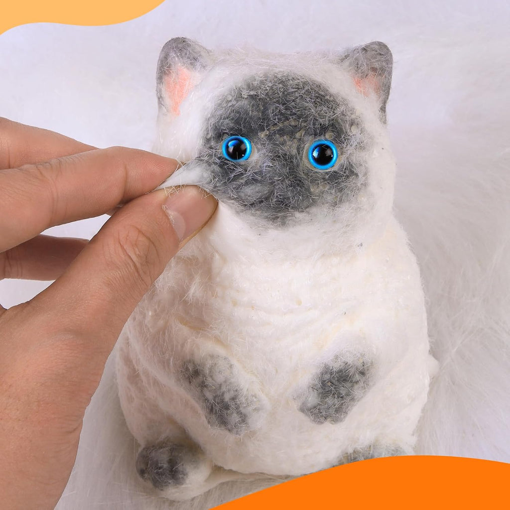 Big Taba Squishy Cat, Handmade Large Cat Taba Toys, Stress Relief, Funny, Cute Soft Cat Squishy Stress Toy Gifts.(Medium Siamese Cat)