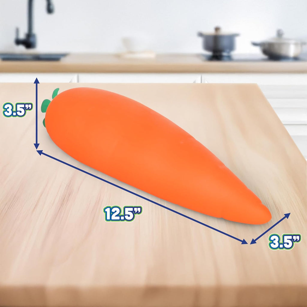 Toymendous Squishy Carrot – Jumbo 11.5 Inch Squishy Vegetable | Giant Stress Relief Toy | Fidget Sensory Food Fun for Kids, Teens & Adults | Thermoplastic Rubber TPR, 11.5 in Length, Orange, Food Theme, Squeeze Stretch Twist, Shape Memory, 0.86 Lb