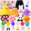 20 Pack Taba Squishy Toys,8 Large Squishies with 12 Mini Keychain Squishies,Cute Animal & Paw Stress Relief Squeeze Toys for Kids,Party Favors Goodie Bag Stuffers Birthday Gifts with Carry Bag