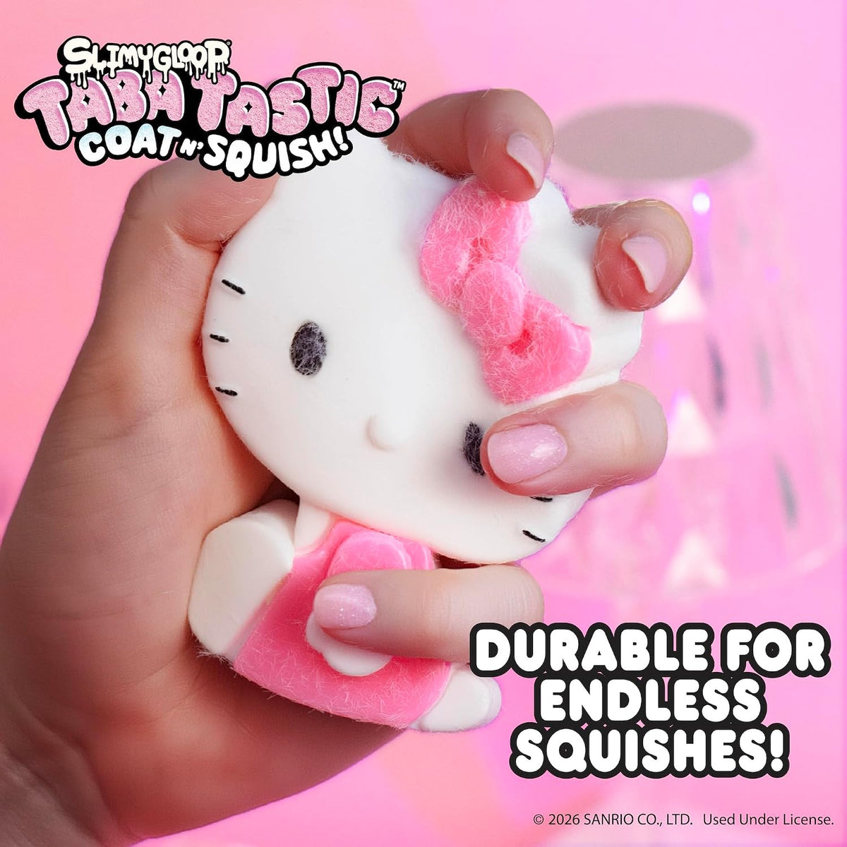 Hello Kitty® and Friends SLIMYGLOOP Taba Tastic™, Sanrio Taba Squishy Making Kit for Kids with Ultra Soft Hello Kitty Squeeze Toy & Flocking Fiber, Cute Sensory Bin Filler Sensory Toys for Kids
