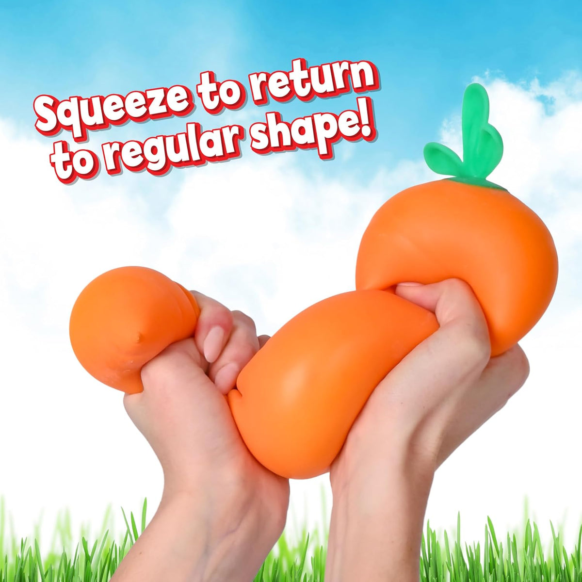 Toymendous Squishy Carrot – Jumbo 11.5 Inch Squishy Vegetable | Giant Stress Relief Toy | Fidget Sensory Food Fun for Kids, Teens & Adults | Thermoplastic Rubber TPR, 11.5 in Length, Orange, Food Theme, Squeeze Stretch Twist, Shape Memory, 0.86 Lb