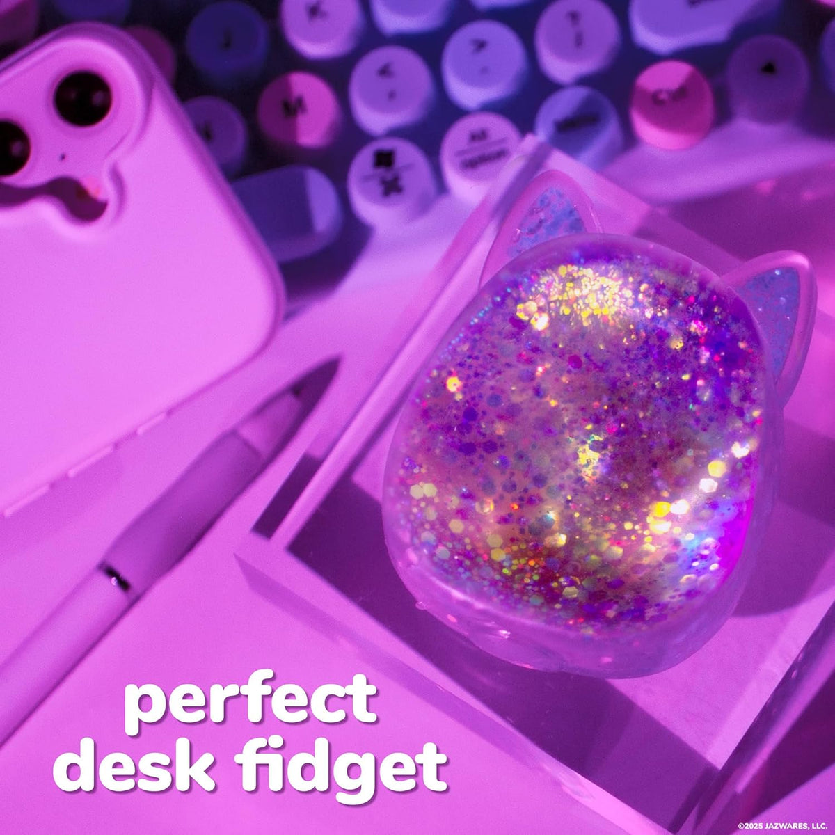 Original Squishmallows™ SLIMYGLOOP Purple Gelli Gels, Slow Rising Sensory Squeeze Toy with Glitter, Gel Filled Fidget Toys