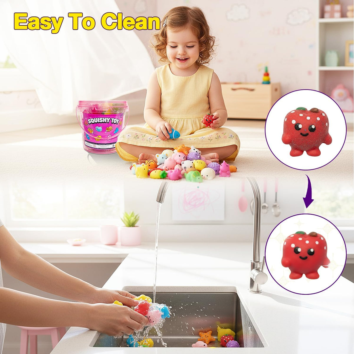 30 Pack Mochi Squishy Toys, Cute Mini Squishies Party Favors for Kids 3-5 4-8 8-12 Boys Girls, Classroom Treasure Box Prizes, Easter, Goodie Bag Stuffers, Stress Relief Sensory Fidget Toys