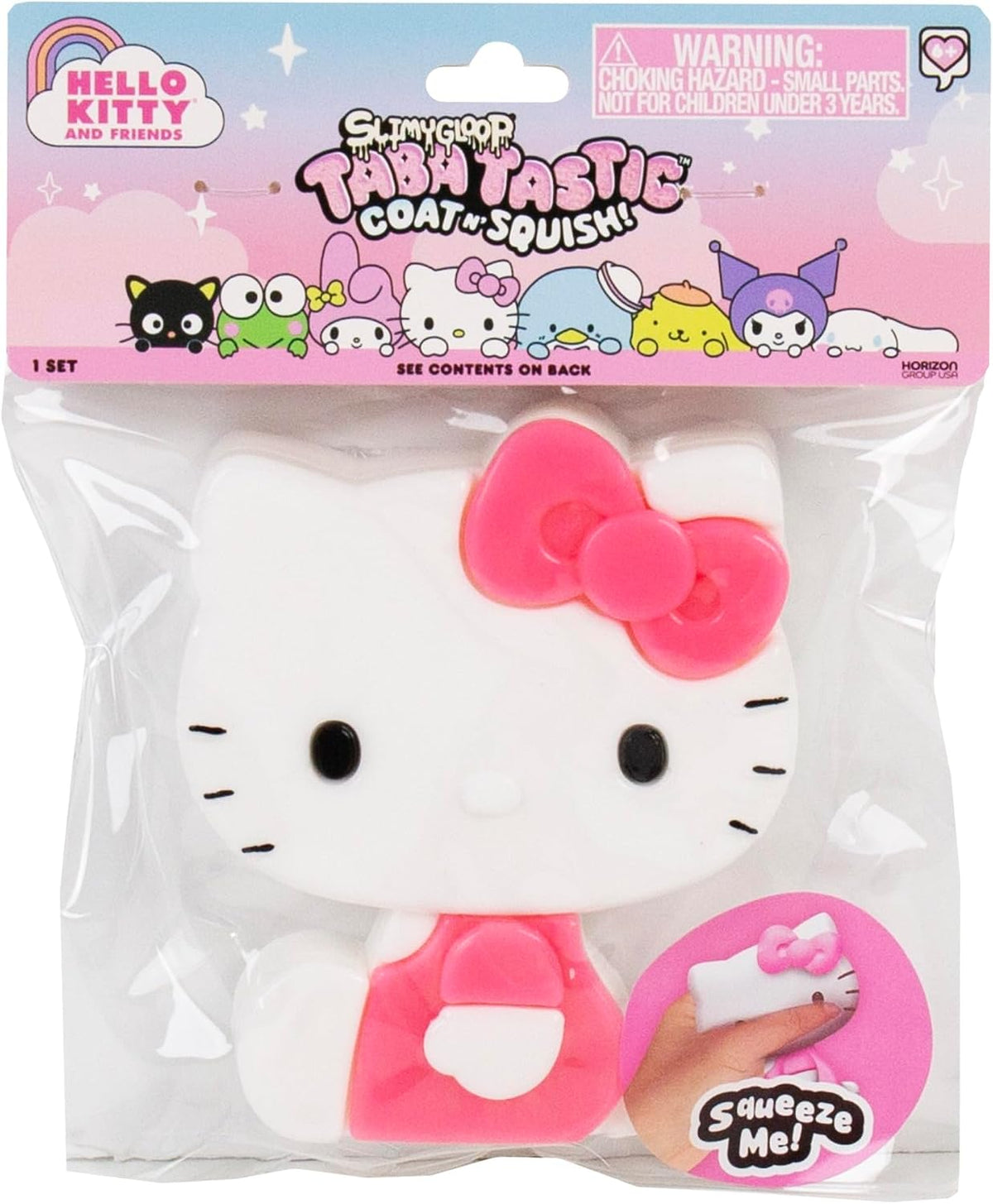 Hello Kitty® and Friends SLIMYGLOOP Taba Tastic™, Sanrio Taba Squishy Making Kit for Kids with Ultra Soft Hello Kitty Squeeze Toy & Flocking Fiber, Cute Sensory Bin Filler Sensory Toys for Kids