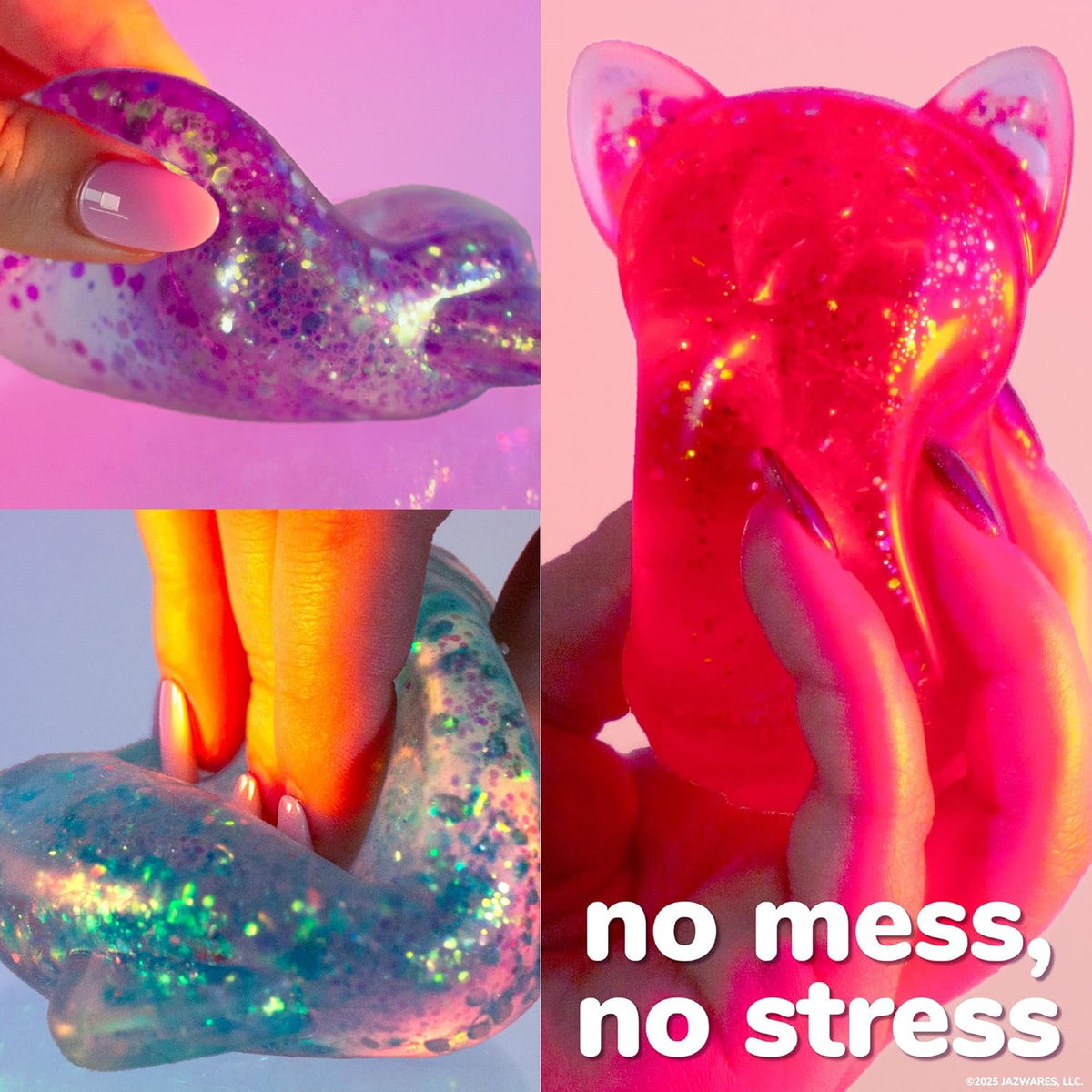 Original Squishmallows™ SLIMYGLOOP Purple Gelli Gels, Slow Rising Sensory Squeeze Toy with Glitter, Gel Filled Fidget Toys