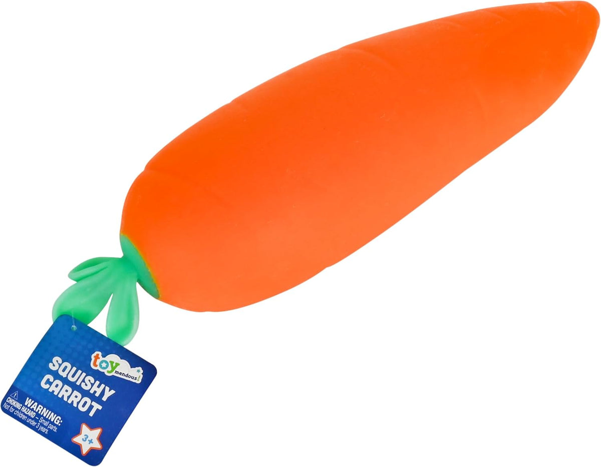 Toymendous Squishy Carrot – Jumbo 11.5 Inch Squishy Vegetable | Giant Stress Relief Toy | Fidget Sensory Food Fun for Kids, Teens & Adults | Thermoplastic Rubber TPR, 11.5 in Length, Orange, Food Theme, Squeeze Stretch Twist, Shape Memory, 0.86 Lb