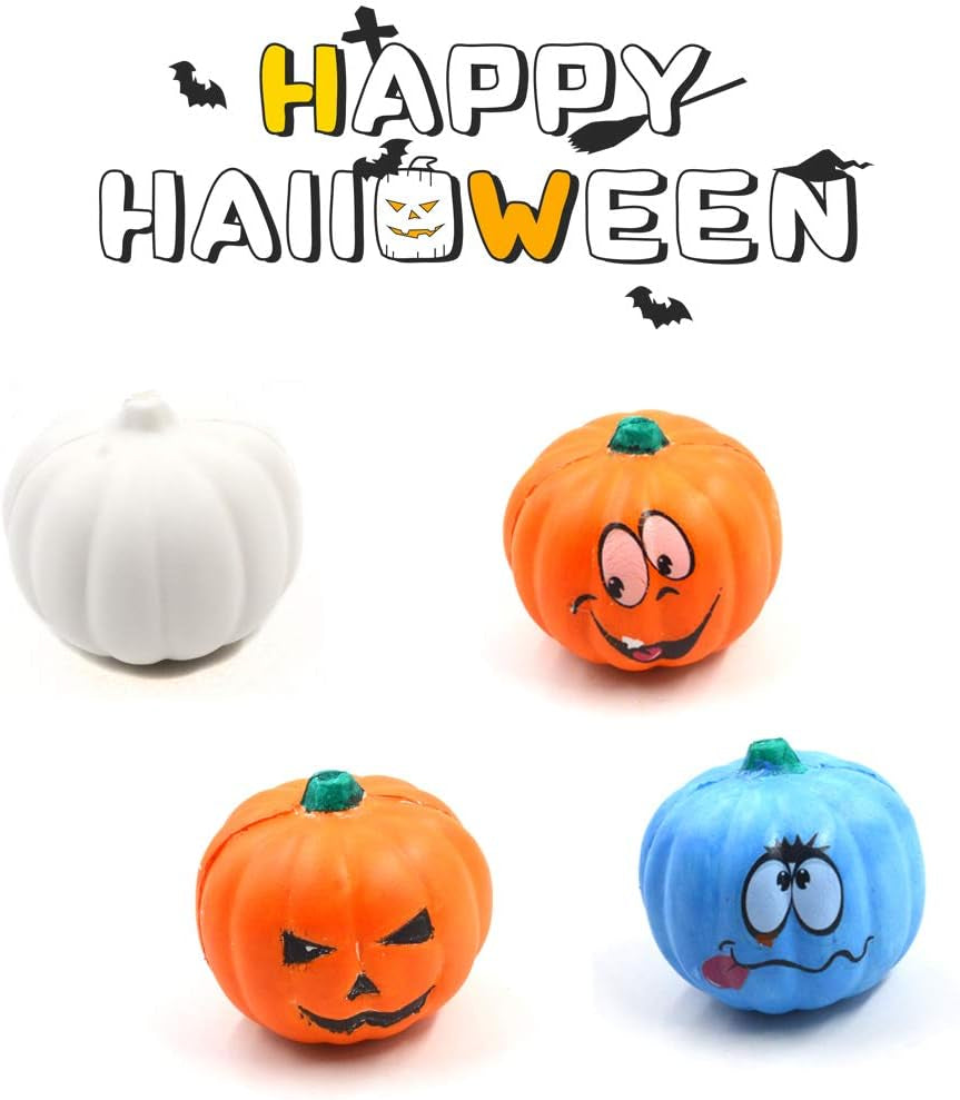 Halloween Crafts Paint Your Own Squishy Pumpkin 6 Pack Slow Rising Pumpkin with Decorating Stickers Kids Crafts for Halloween Thanksgiving Party Favors